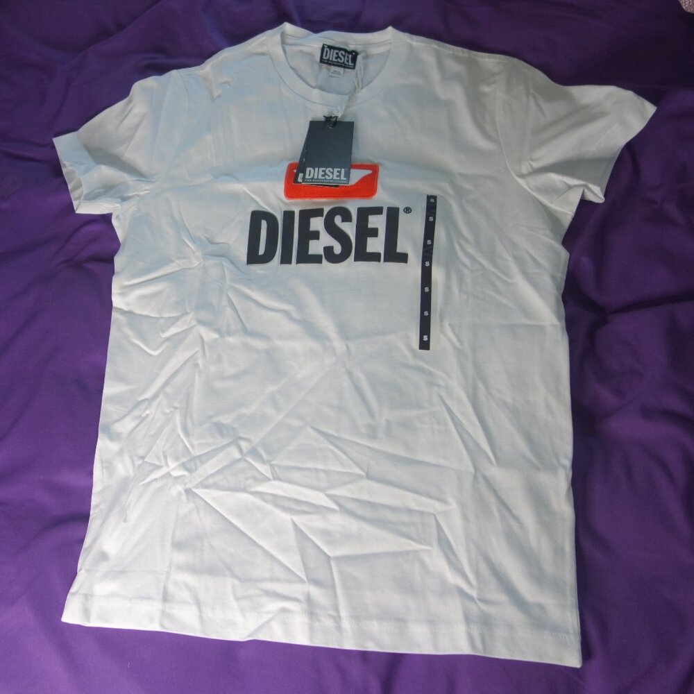 Diesel T-DIEGO New Logo White T-Shirt Size Small *New with Tags*